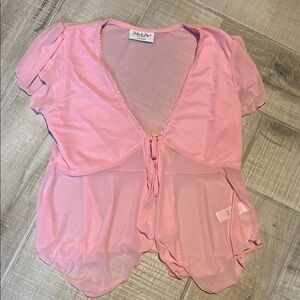 Sheer Pink Short Sleeve Top